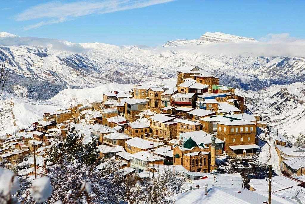 Зимние горы и достопримечательности Дагестана